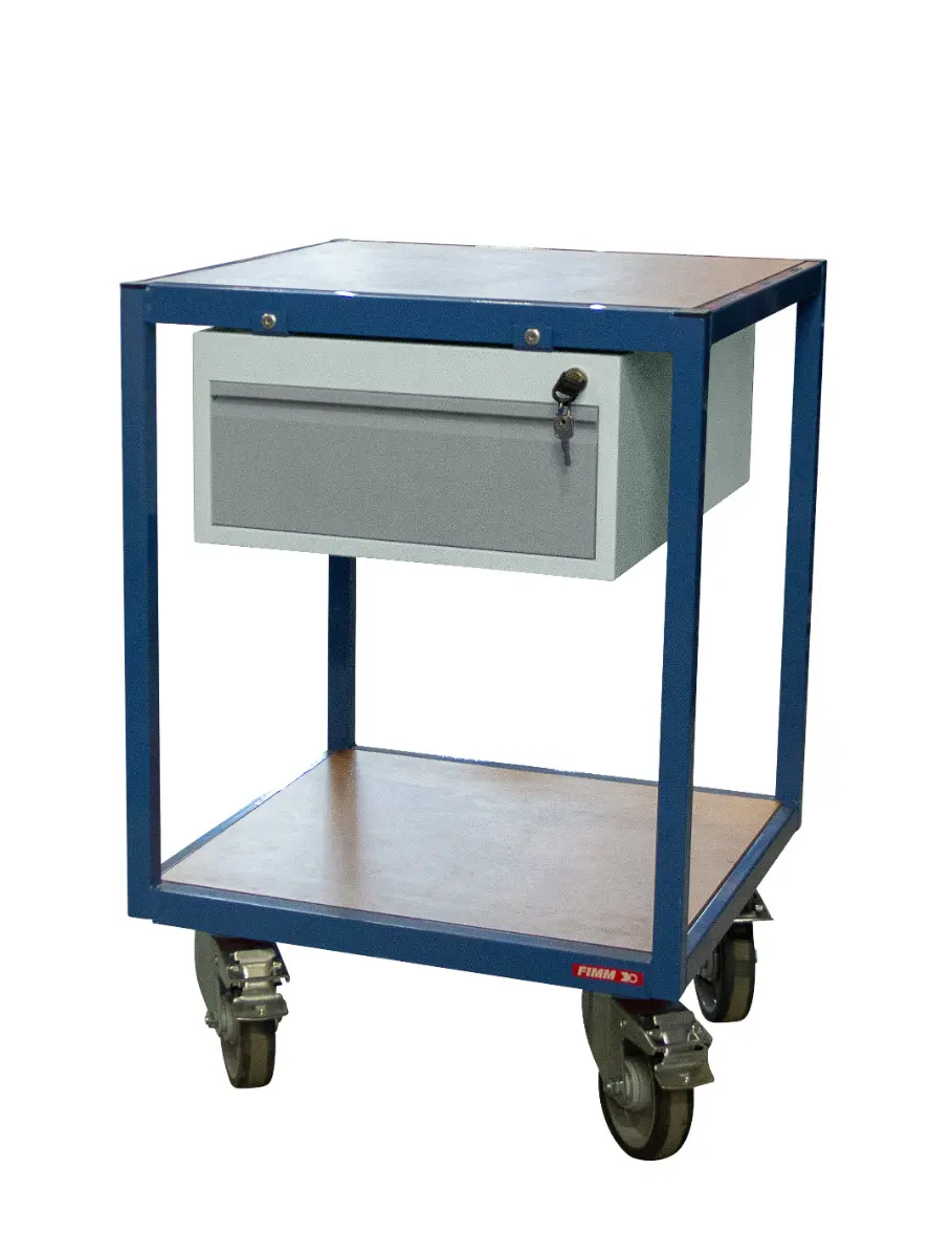 Servante atelier 2 plateaux bois 600 x 600 mm 400 kg - FIMM - 880010598