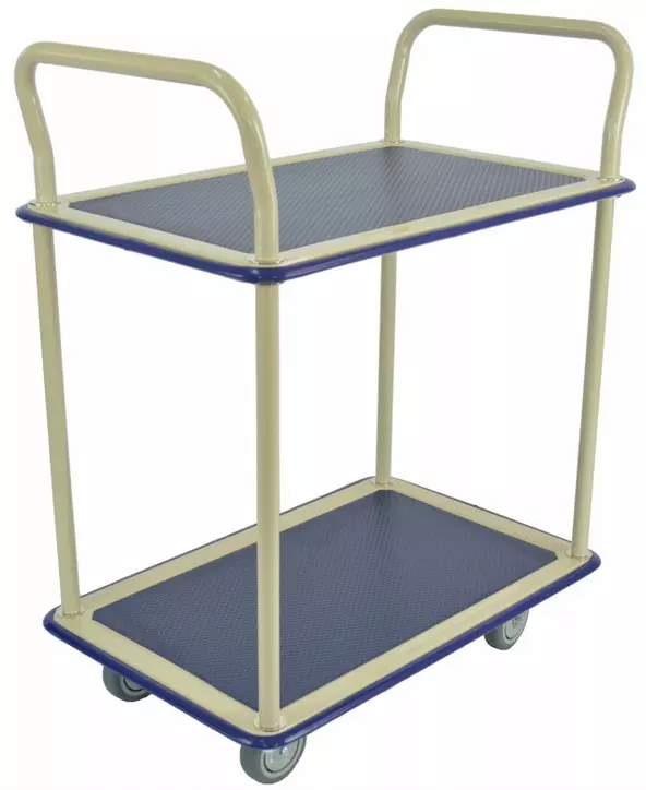 Desserte 2 plateaux tôle recouverts de caoutchouc antidérapant 740 x 480 mm 200 kg - FIMM - 885007680