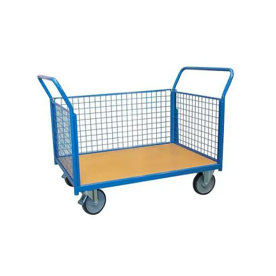 Servante grillagée 3 côtés avec plateau bois 815 x 485 mm - 500 kg - FIMM - 880725212