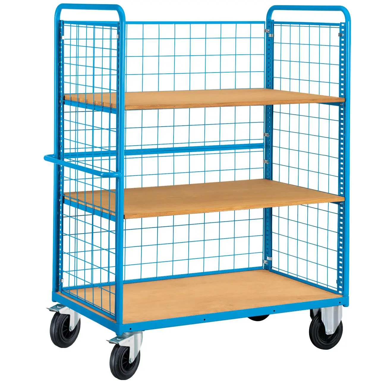 Servante grillagée 3 côtés avec 3 étagères plateau bois 1200 x 800 mm charge 500 kg - FIMM - 880725235