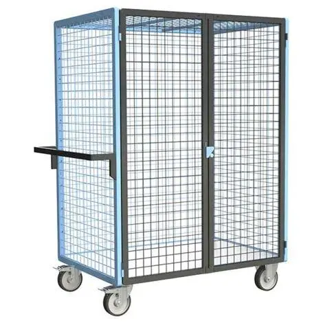 Servante grillagée 4 côtés verrouillable 1200 x 800 mm - FIMM - Charge 500 kg - Roues Ø 160 mm - 880725233