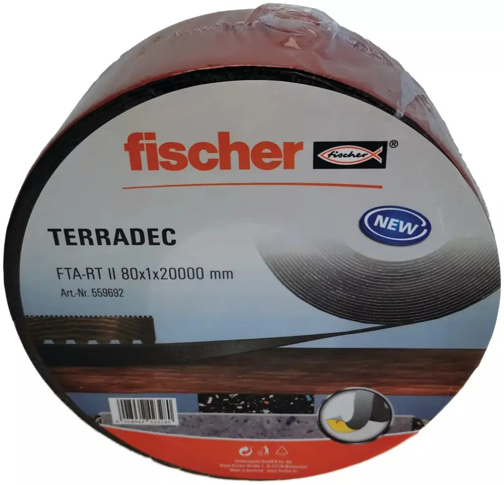 Bande adhésive FTA-RT II pour terrasse bois 80 x 1,0 x 20000 mm - 1 pièce - FISCHER - 559692
