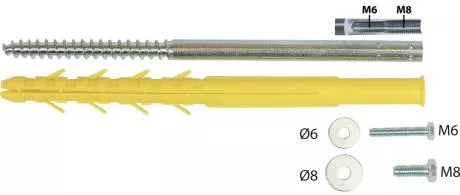 Fixation universelle M6 et M8 ING FIXATIONS Doublage plaque de plâtre + isolant - Ø 12 x 240 mm - Boîte de 20 - A160480