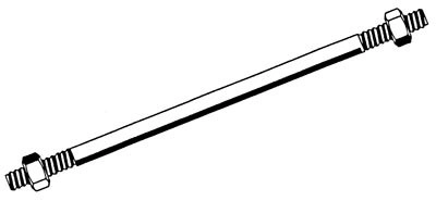 Entretoise filet acier zingué bichromaté 18 x 450 mm + 2 écrous TORBEL - G618452