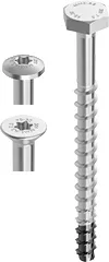 Boite de 100 Vis Multi Monti 6x60 mm HECO SCHRAUBEN - Tête fraisée Ø 11.5 - T30 - Zingué argent - 37136