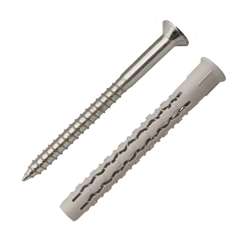 Boîte 50 Chevilles nylon longue expansion 8 x 80 mm + Vis tête fraisée SCELL-IT - G-L08080-BC            