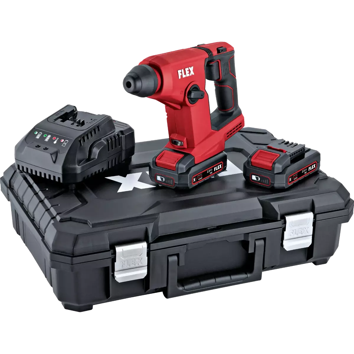 Marteau perforateur FLEX FHE 1-16 18.0-EC C - 2 batteries 18V 2.5 Ah + chargeur + coffret - 531312
