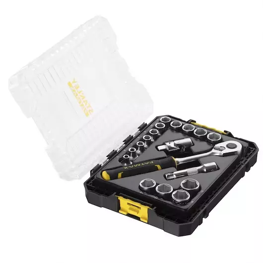 COFFRET DE DOUILLES STAKBOX M - 3/8’’  STANLEY JEU DE 18  PCS - FATMAX - FMMT98102-0