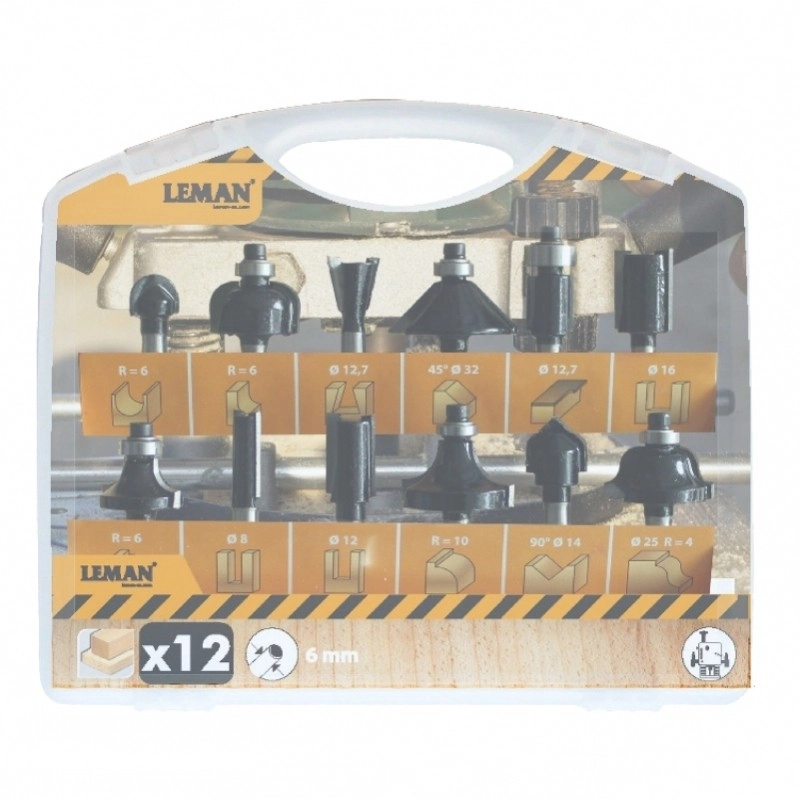 Coffret 12 fraises profil variés LEMAN - Ø 8 mm - 418.700.12