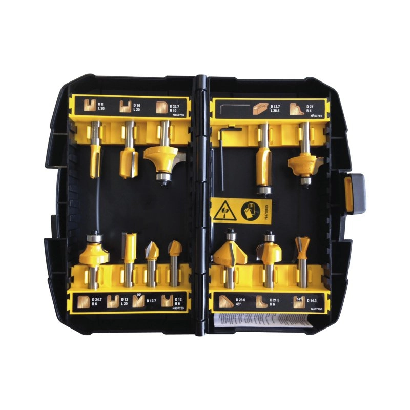 Coffret fraises DEWALT - 12 pièces pour défonceuse - DT90016