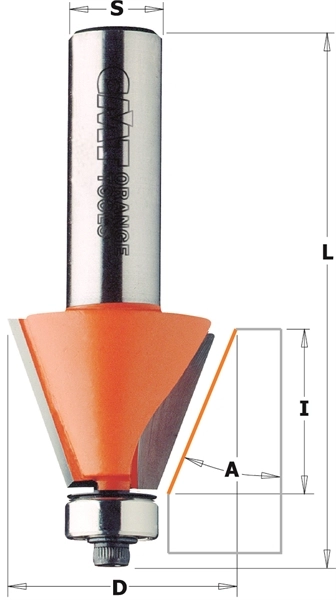 Mèche pour chanfreiner carbure A=45° D=31.7x9.5 L=53 S=8 MFLS - CMT93628011