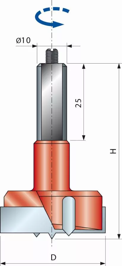 Mèche à charnières FREUD - Ø35 H57,5 Q10x25 Z2+2 - F03FA01806 -PC04MS 353