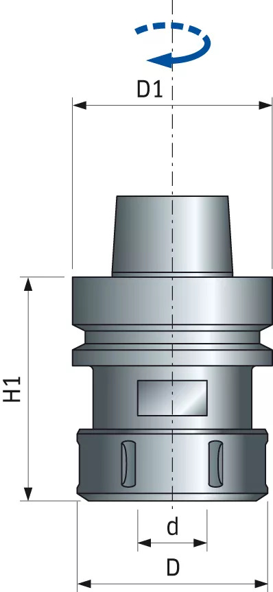 Mandrin haute précision HSK63F FREUD - Ø63/04-20 H50/73 - F03FA19227 -MP10MDC AA9