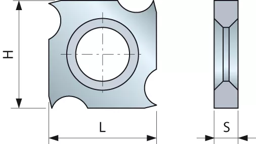 Plaquette jetable crochet 18x18x2,9 - F03FH02877- FREUD - CG03MAB310