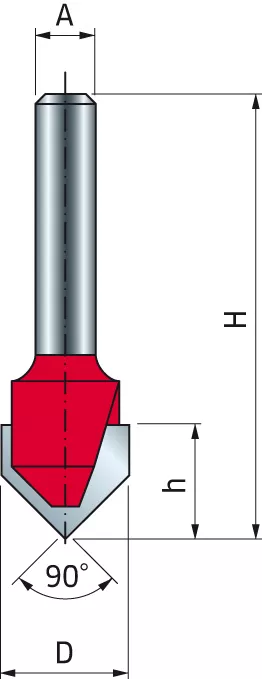 Mèche à rainurer en V FREUD - Ø9,5 H10/44,5 Q8 Z2 - F03FR01620 -20-10208P