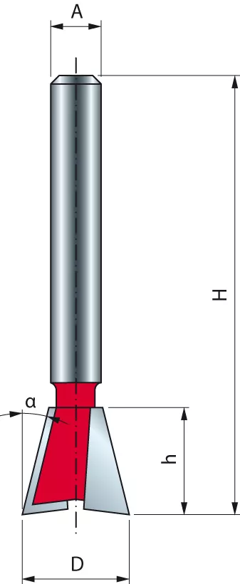 Mèche queue d'arronde FREUD - Ø12,7 H12,7/47,5 Q6 Z2 - F03FR01643 -22-10406P