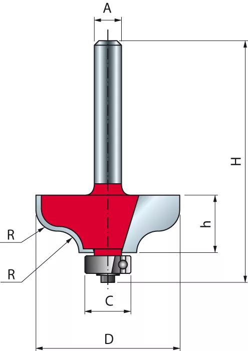 Mèche à doucine avec feuillure FREUD - Ø31,8 H12,7/54,2 Q8 Z2 - F03FR01816 -38-20208P