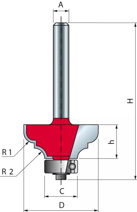 Mèche à doucine classique FREUD - Ø28,6 H12,7/54,7 Q8 Z2 - F03FR01839 -38-60208P
