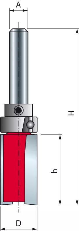 Mèche à ébarber avec roulement supérieur FREUD - Ø13 H20/60 Q6 Z2 - F03FR02003 -50-10206P
