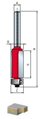 Mèche à ébarber avec roulement FREUD - Ø12,7 H40/84 Q8 Z2 - F03FR02771 -42-11508P