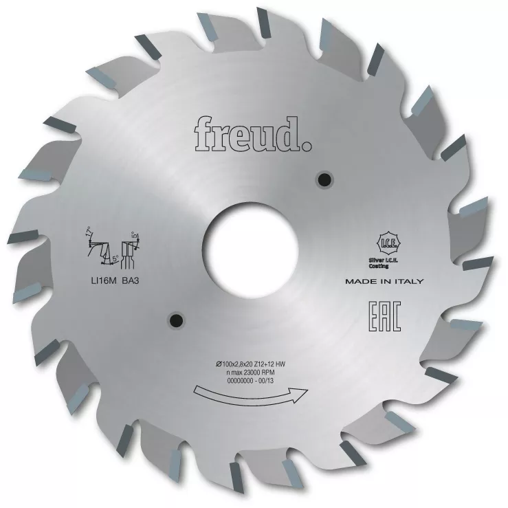 Lame d'inciseur extensible standard FREUD - Ø125 2,8-3,6 AL20 Z12+12 - F03FS02500 -LI16M  FA3