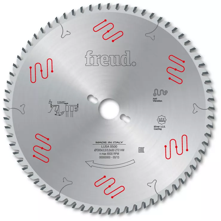 Lame pour métaux non ferreux/PVC/Aluminium FREUD - Ø300 3,5/3 AL30 Z72 TP+ - F03FS05186 -LU5A 0500