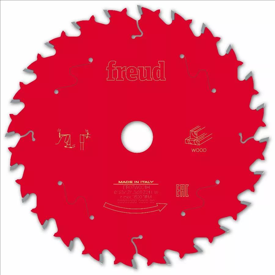 Lame pour scie circulaire portative filaire/sans fil FREUD - Ø165 1,7/1,3 A20 Z24 BA 15° - F03FS09686 -FR07W001H