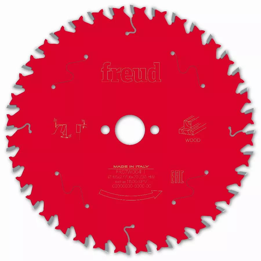 Lame pour scie circulaire portative FREUD - Ø165 2,4/1,6 AL20 Z36 BA 10° - F03FS09689 -FR07W004H