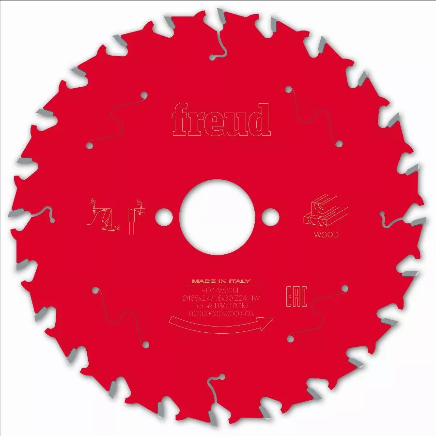 Lame pour scie circulaire portative FREUD - Ø165 2,4/1,6 AL30 Z24 BA 15° - F03FS09691 -FR07W006H