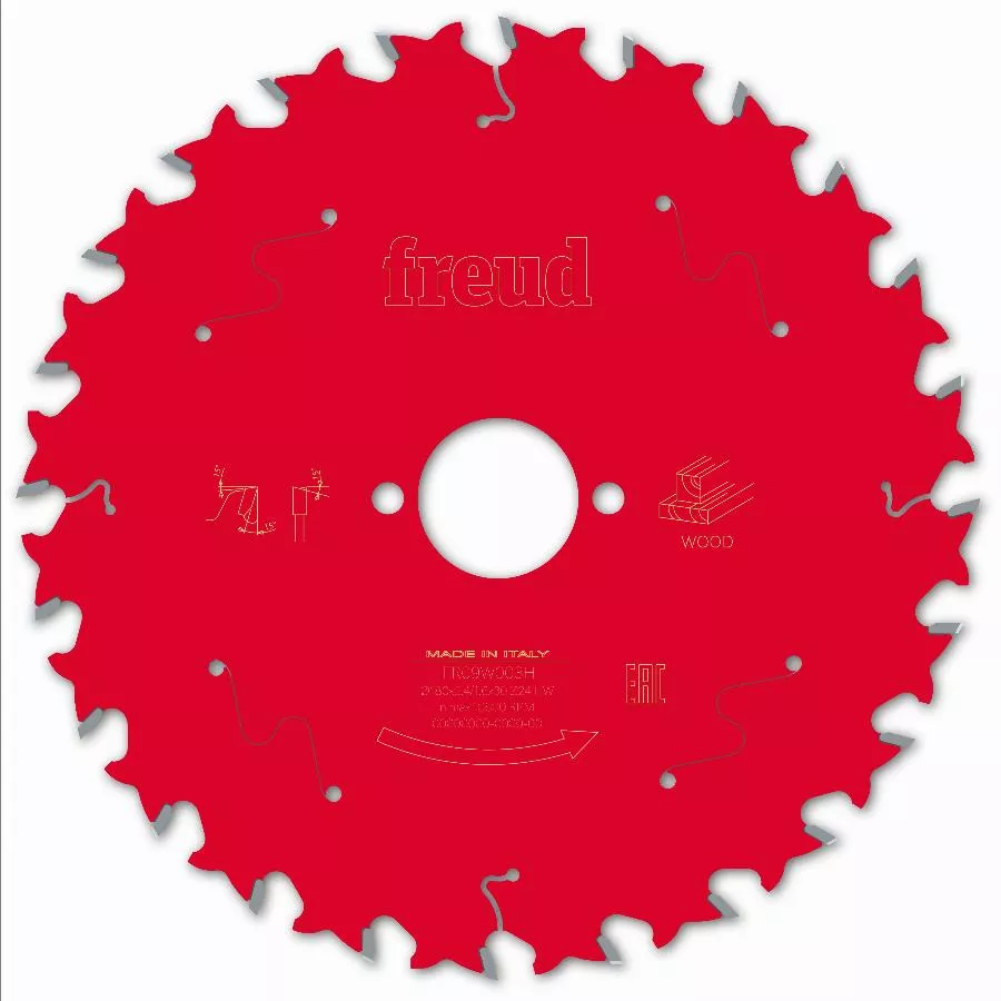 Lame pour scie circulaire portative FREUD - Ø180 2,4/1,6 AL30 Z24 BA 15° - F03FS09698 -FR09W003H
