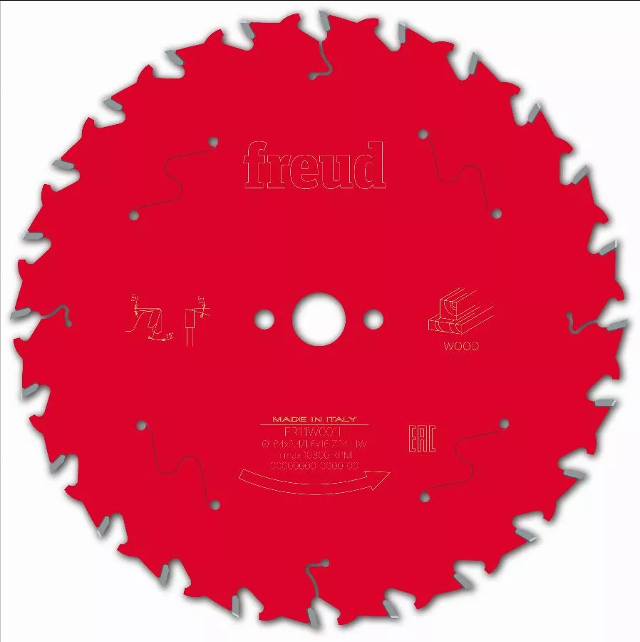 Lame pour scie circulaire portative FREUD - Ø184 2,4/1,6 AL16 Z24 BA 15° - F03FS09703 -FR11W001H