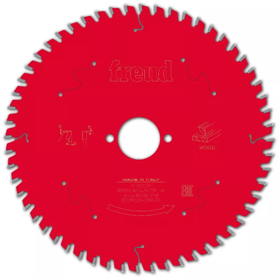 Lame pour scie circulaire portative FREUD - Ø190 2,4/1,6 AL30 Z56 BA 5° - F03FS09720 -FR13W009H