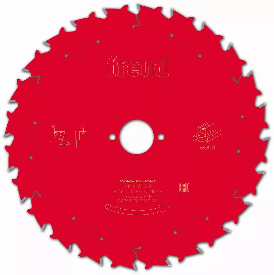 Lame pour scie circulaire portative FREUD - Ø230 2,8/1,8 AL30 Z24 BA 15° - F03FS09728 -FR19W001H