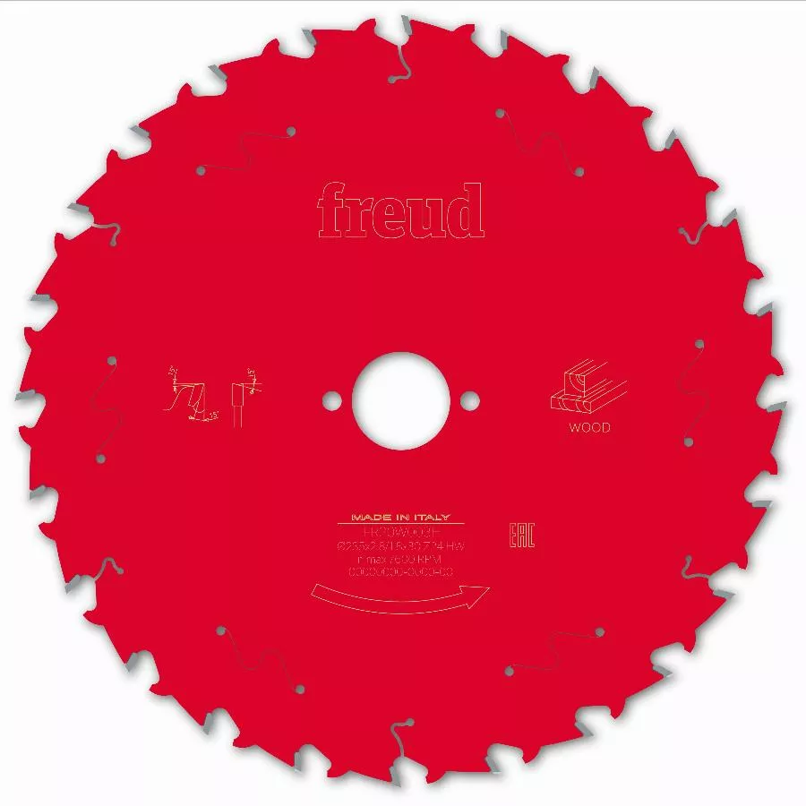 Lame pour scie circulaire portative FREUD - Ø235 2,8/1,8 AL30 Z24 BA 15° - F03FS09733 -FR20W003H