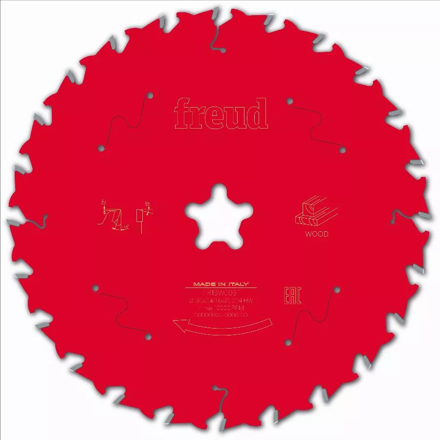 Lame pour scie circulaire portative FREUD - Ø190 2,4/1,6 Fastfix Z24 BA 15° - F03FS09769 -FR13W003T