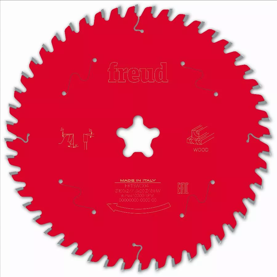 Lame pour scie circulaire portative FREUD - Ø190 2,4/1,6 Fastfix Z48 BA 5° - F03FS09770 -FR13W004T