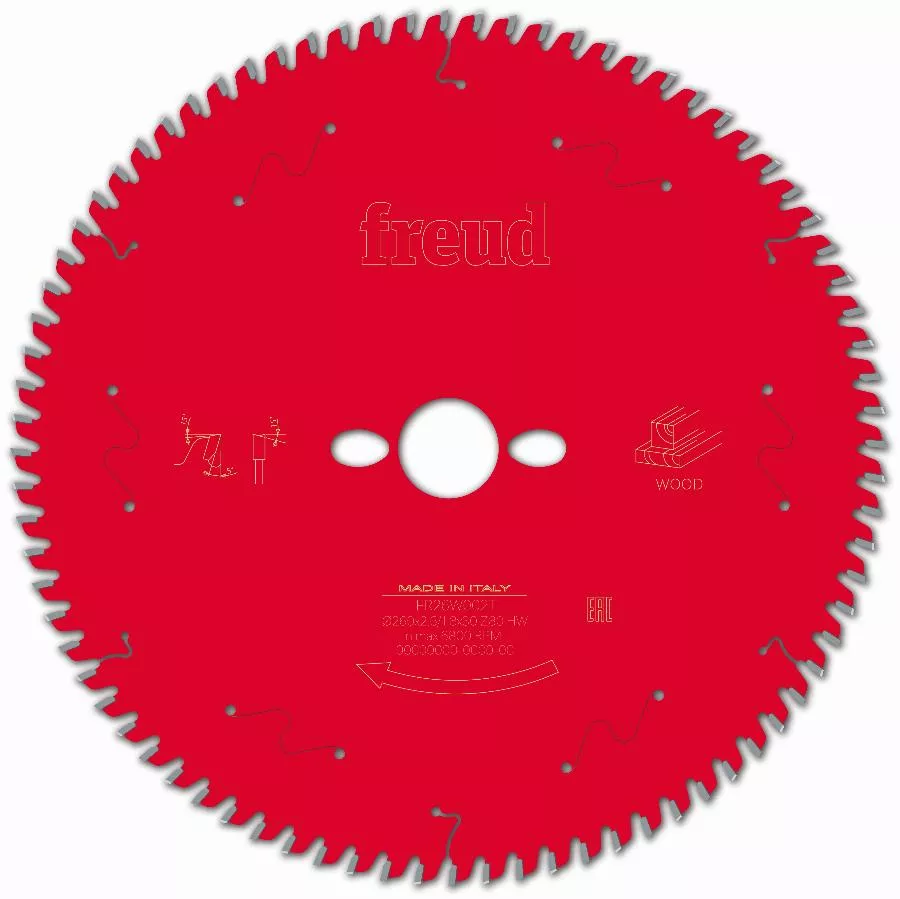 Lame pour scie circulaire portative FREUD - Ø260 2,6/1,8 AL30 Z80 BA 5° - F03FS09783 -FR26W002T