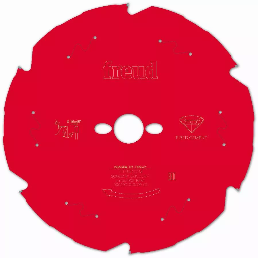 Lame diamant pour scie circulaire portative FREUD - Ø260 2,4/1,8 AL30 Z6 TD 10° - F03FS09849 -FR26F001M