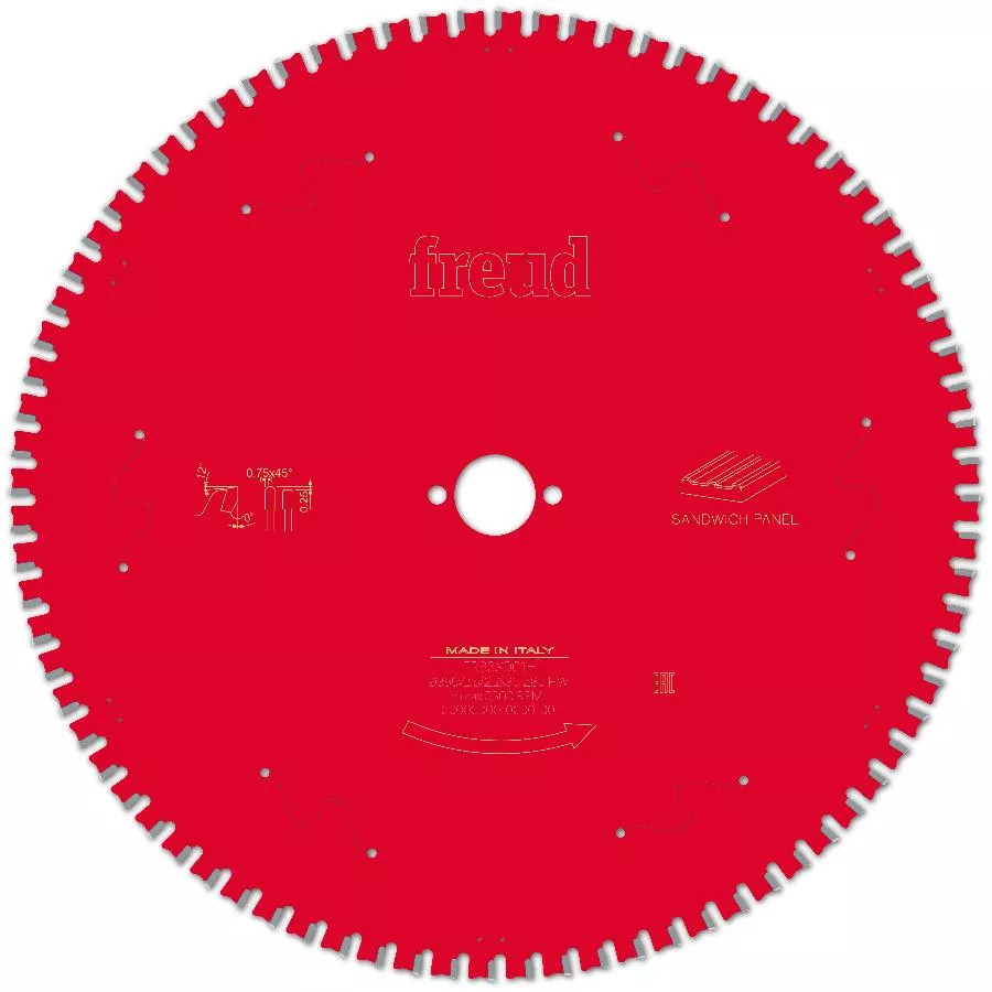 Lame pour scie circulaire portative FREUD - Ø355 2,6/2,2 AL30 Z80 TPB 0° - F03FS09862 -FR33X001H