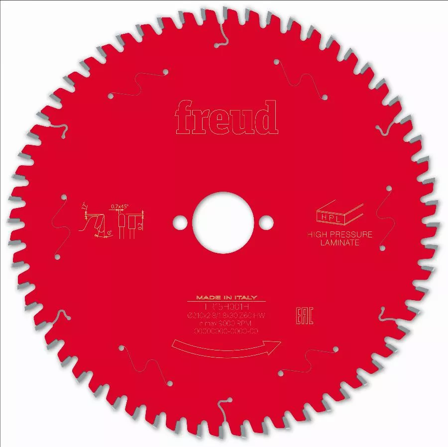 Lame pour scie circulaire portative FREUD - Ø210 2,8/1,8 AL30 Z60 TP 0° - F03FS09869 -FR15H001H