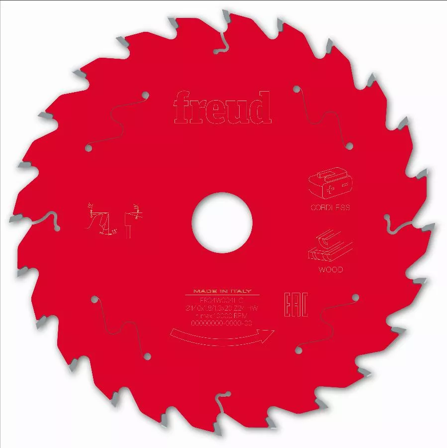 Lame pour scie circulaire portative sans fil FREUD - Ø140 1,8/1,3 AL20 Z24 BA 15° - F03FS10045 -FR04W004HC