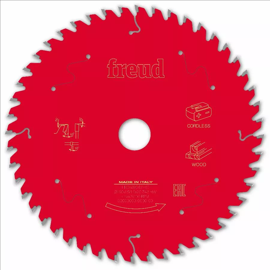 Lame pour scie circulaire portative sans fil FREUD - Ø160 1,45/1 AL20 Z48 BA 10° - F03FS10050 -FR05W017HC