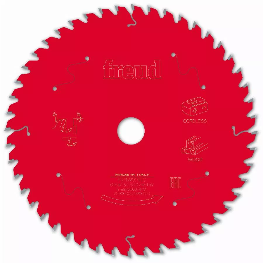 Lame pour scie circulaire portative sans fil FREUD - Ø184 1,55/1 AL20 Z48 BA 10° - F03FS10056 -FR11W011HC