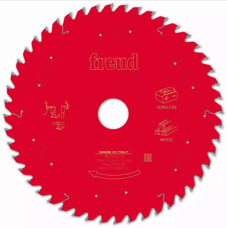 Lame pour scie circulaire portative sans fil FREUD - Ø216 1,7/1,2 AL30 Z48 BA 15° - F03FS10071 -FR16W002TC