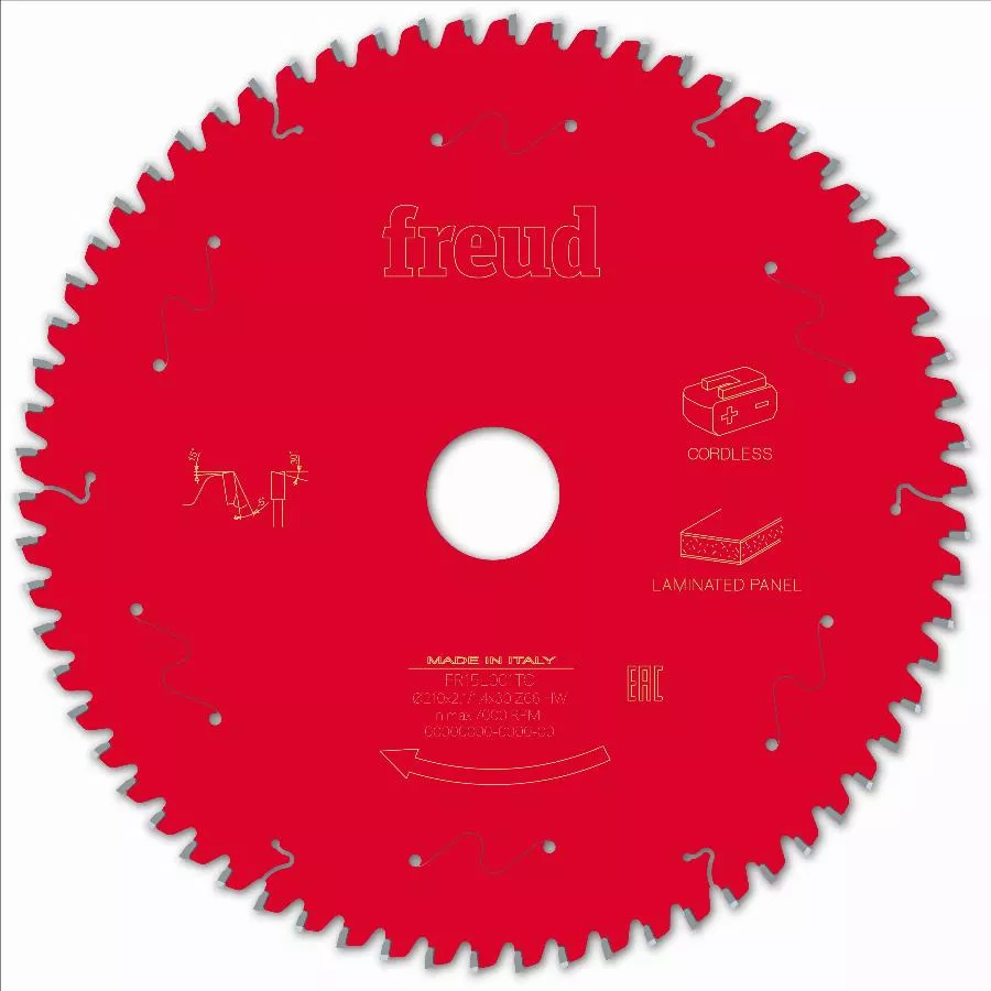 Lame pour scie circulaire portative sans fil FREUD - Ø210 2,1/1,4 AL30 Z66 BA -5° - F03FS10078 -FR15L001TC