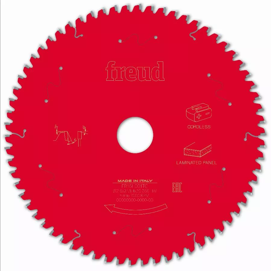 Lame pour scie circulaire portative sans fil FREUD - Ø216 2,1/1,4 AL30 Z66 BA -5° - F03FS10079 -FR16L001TC
