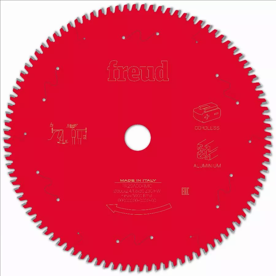 Lame pour scie circulaire portative sans fil FREUD - Ø305 2,4/1,8 AL30 Z96 TP 0° - F03FS10091 -FR29A004MC