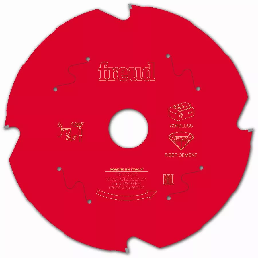 Lame diamant pour scie circulaire portative sans fil FREUD - Ø190 1,8/1,2 AL30 Z4 TD 10° - F03FS10097 -FR13F003HC