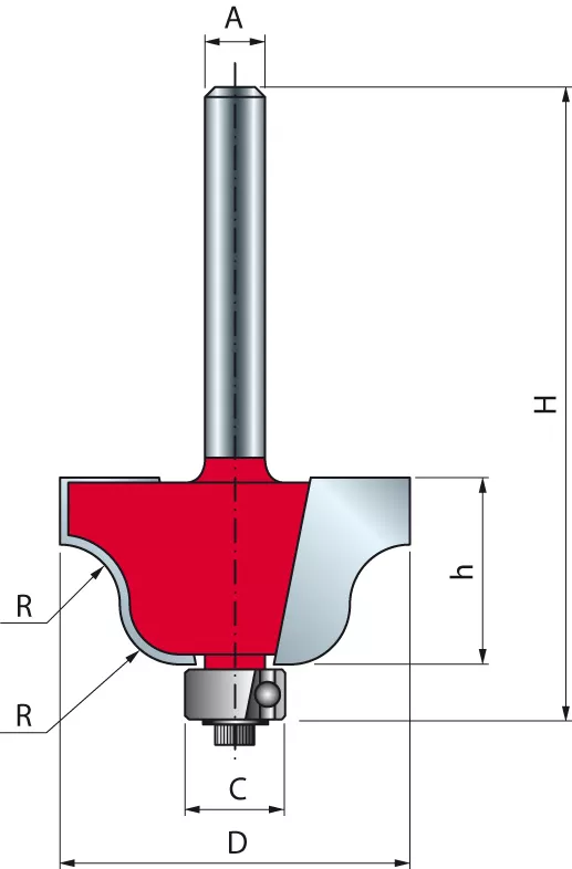 Mèche à doucine romaine classique FREUD - Ø35 H18,5/60,5 Q8 Z2 - F03FR01809 -38-10208P