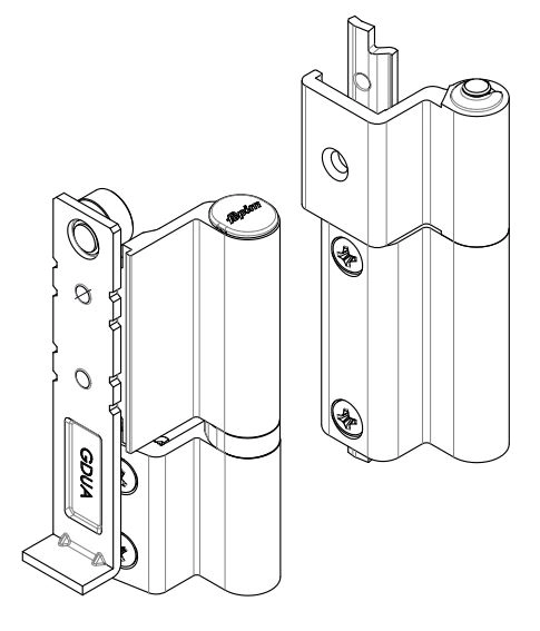 Paire de paumelle réversible Galicube FAPIM oscillo-battant ral 9010 Blanc - 1401AI_32